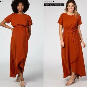 Pinkblush Rust Orange Maternity Dress